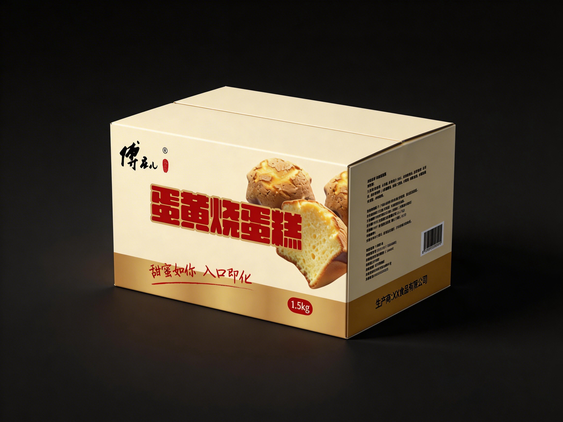 糕点塑料内包装独立包装和纸箱外包装设计（2）