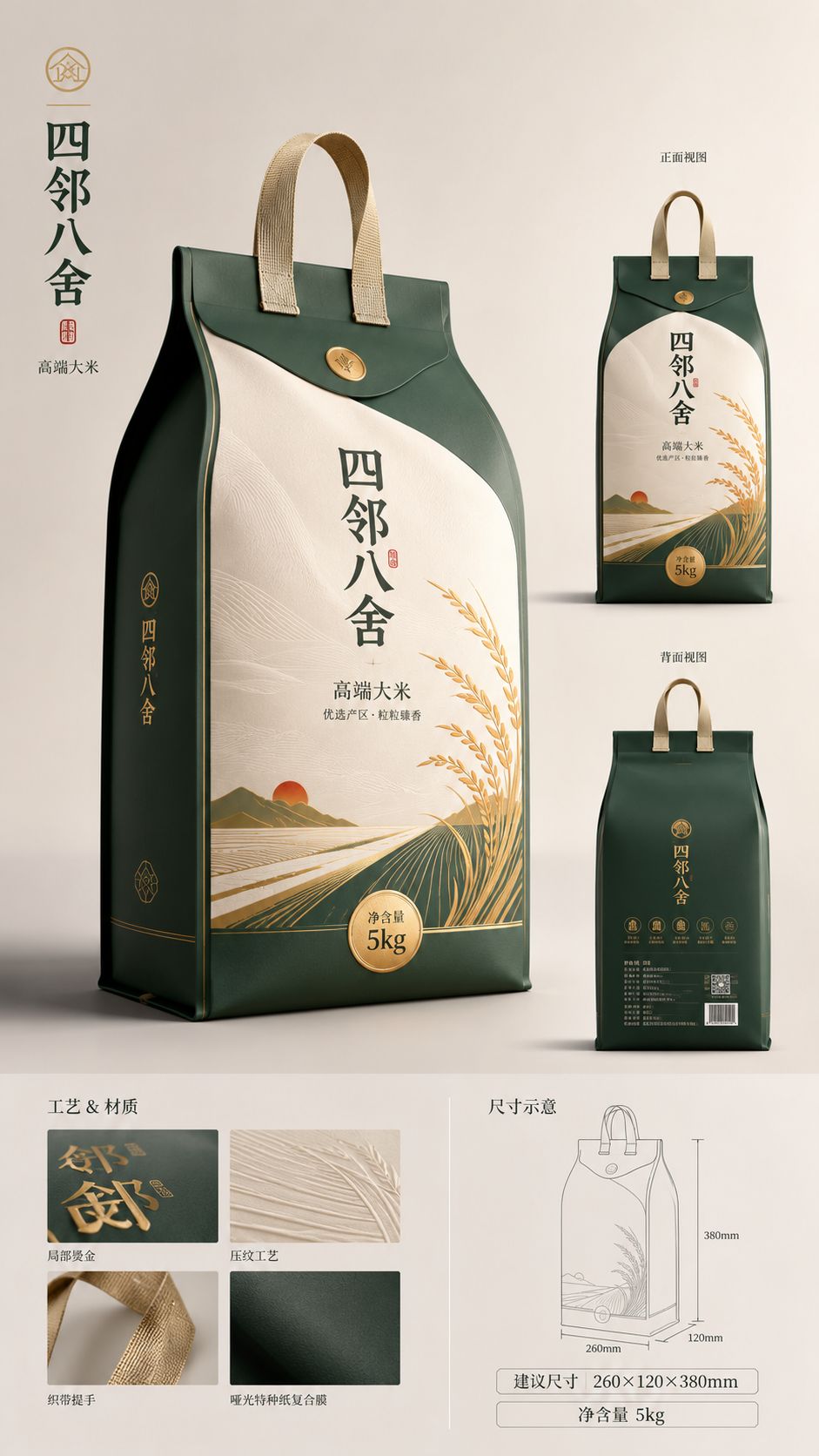 四邻八舍杂粮大米包装设计 - 视图 3